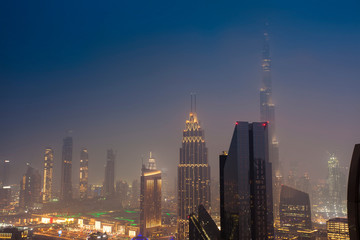 Plakat Dubai city at night, United Arab Emirates