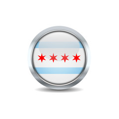 Chicago circle button flag background texture. Vector illustration design