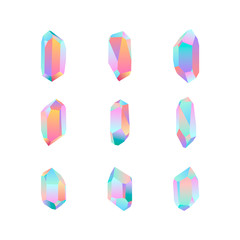 set of nine crystal design elements