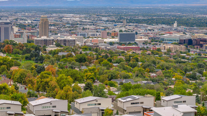 Obraz premium Panoramic view of Salt Lake City downtown in Utah