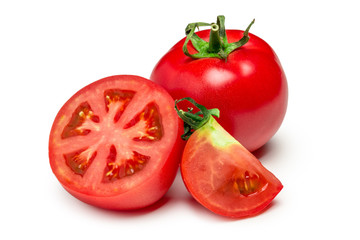 Red tomatoes set isolated on white background