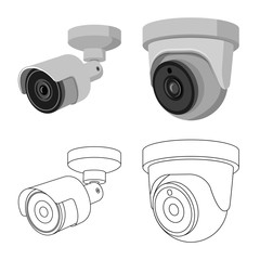 Vector illustration of cctv and camera icon. Collection of cctv and system stock symbol for web.