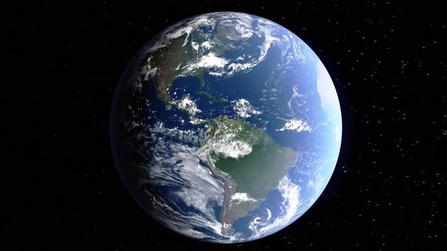 Realistic 3d animated earth showing the borders of the country South Sudan and the capital Juba in 4K resolution