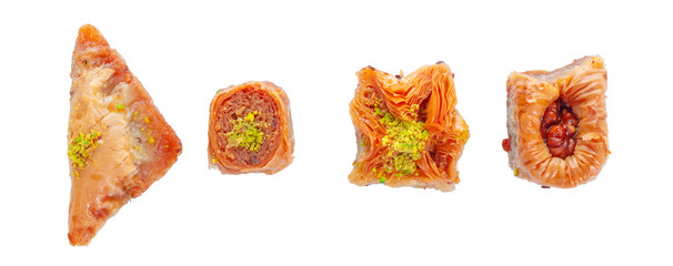 Turkish Ramadan Dessert Baklava isolated on white