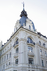 Detail of Art Nouveau (Jugenstil) building in The historic center of Riga, Latvia.