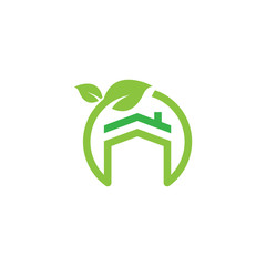 Green house eco nature environment logo vector design template