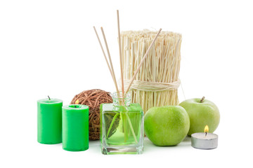 glass bottle in room smell green chemical