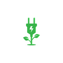 Growth green energy logo vector design template