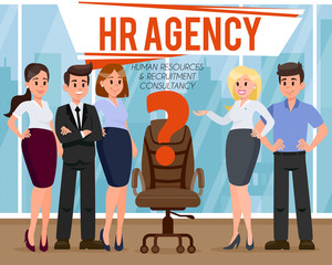 HR Agency Concept. Vector Flat Illustration.