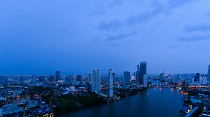 night city of bangkok, skyline, cityscape