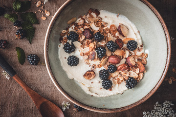 Granola ou Muesli fait Maison aux Flocon d'Avoine, Noisettes et Amande