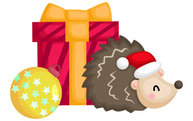 a vector of a cute Santa Hedgehog