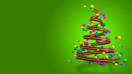 Abstract Colorful 3D Christmas Tree Banner. 3D Rendered Christmas tree Banner background for greetings. other options in my portfolio.