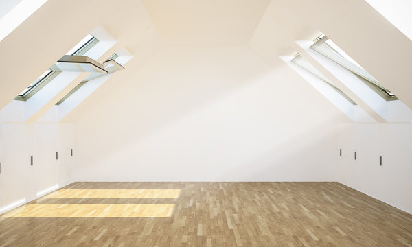 empty modern attic room