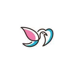 vector logo Love bird icon line art picture