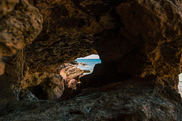 Calasetta beach Cala during sunshine  in summer Sardinia mediterranean Sea coast wonderful seaside