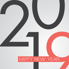 Best Wishes - Retro Style Happy New Year Greeting Card or Background, Creative Design Template - 2019