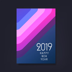 Retro New Year Flyer, Card or Background Vector Design - 2019