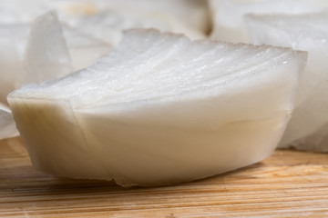 Pieces of sliced onions