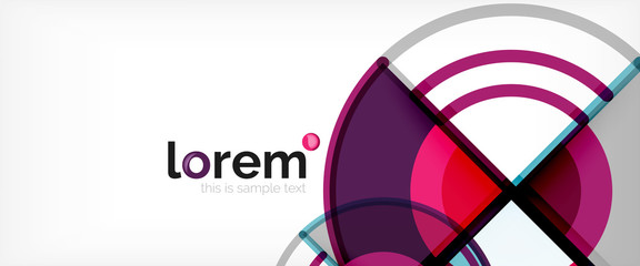 Obraz premium Circle abstract background, bright colorful round geometric shapes