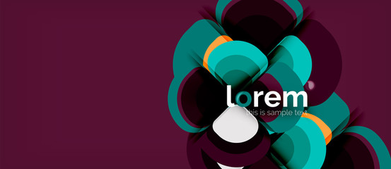 Abstract background - geometric multicolored round shapes composition. Trendy abstract layout template for business or technology presentation