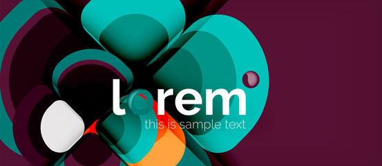 Abstract background - geometric multicolored round shapes composition. Trendy abstract layout template for business or technology presentation