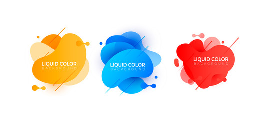 Set of wave liquid  gradient splashes. Vector design for covers, greeting card, poster or flyers.