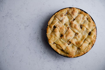 Apple pie with lattice decoration