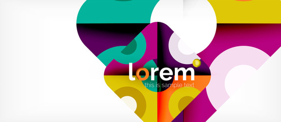 Geometric colorful shapes composition abstract background. Minimal dynamic design