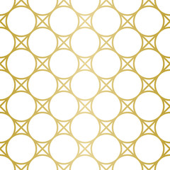 Luxury geometric pattern. Seamless Vector Lines. Trendy Golden Look.
