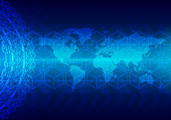 Hi-tech technology concept, abstract background.