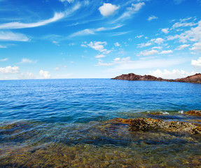 Fototapeta premium blue sea and clouds