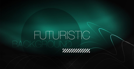 Neon lines wave background. Abstract composition