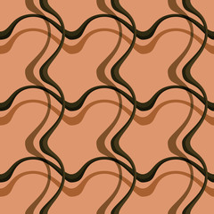 Seamless pattern background with multi-colored wavy lines.