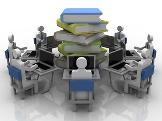 3d rendering Online Education Concept