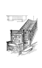 Ladder retro illustration