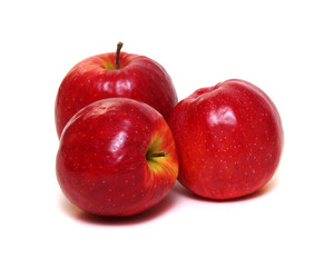 Red apple on white