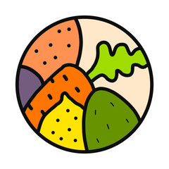 Vegetables and fruits hand drawn logotype logo for prints posters t shirts branding fruit store bar vegan restaurant drinks cocktails