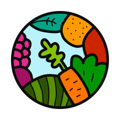 Vegetables and fruits hand drawn logotype logo for prints posters t shirts branding fruit store bar vegan restaurant drinks cocktails