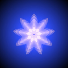 vector blue abstract geometry snowflake.