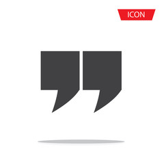 Quotes icon vector ,Quotation mark icon isolated on white background.
