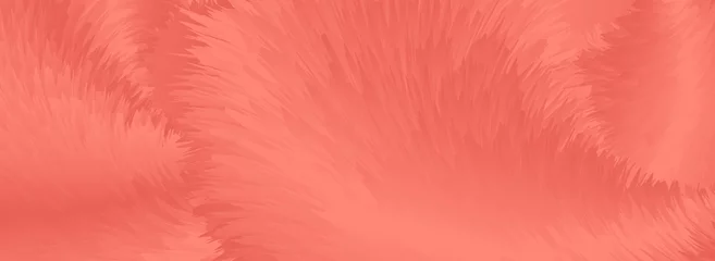 Lebende korallenrote abstrakte flauschige Pelzbanner © saicle