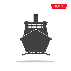 Ship icon vector. Shipping symbol isolated on white background.