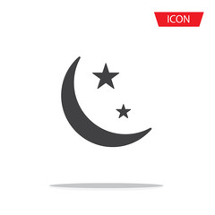 Moon vector icon isolated on white background.