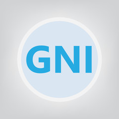 GNI (Gross National Income) acronym- vector illustration