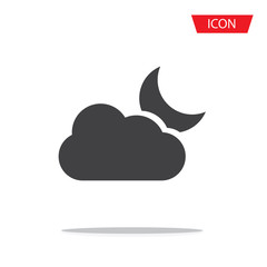 Partly cloudy icon. moon icon. Weather forecast icon. Vector illustration