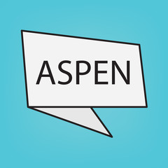 Aspen word on a sticker- vector illustration