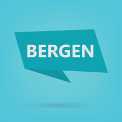 Bergen word on a sticker- vector illustration