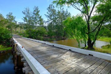 Paynes Crossing Bridge on the road between Wollombi and Broke in the Hunter Valley, NSW, Australia