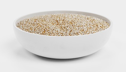 Realistic 3D Render of Quinoa in Bowl